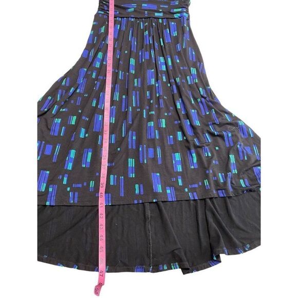 Apt 9 Black Blue Teal Dolman Sleeve Ruched Waist High Low Dress‎ Petite Small PS - Picture 6 of 7